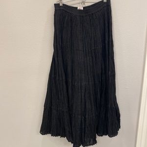 Black cotton long skirt
